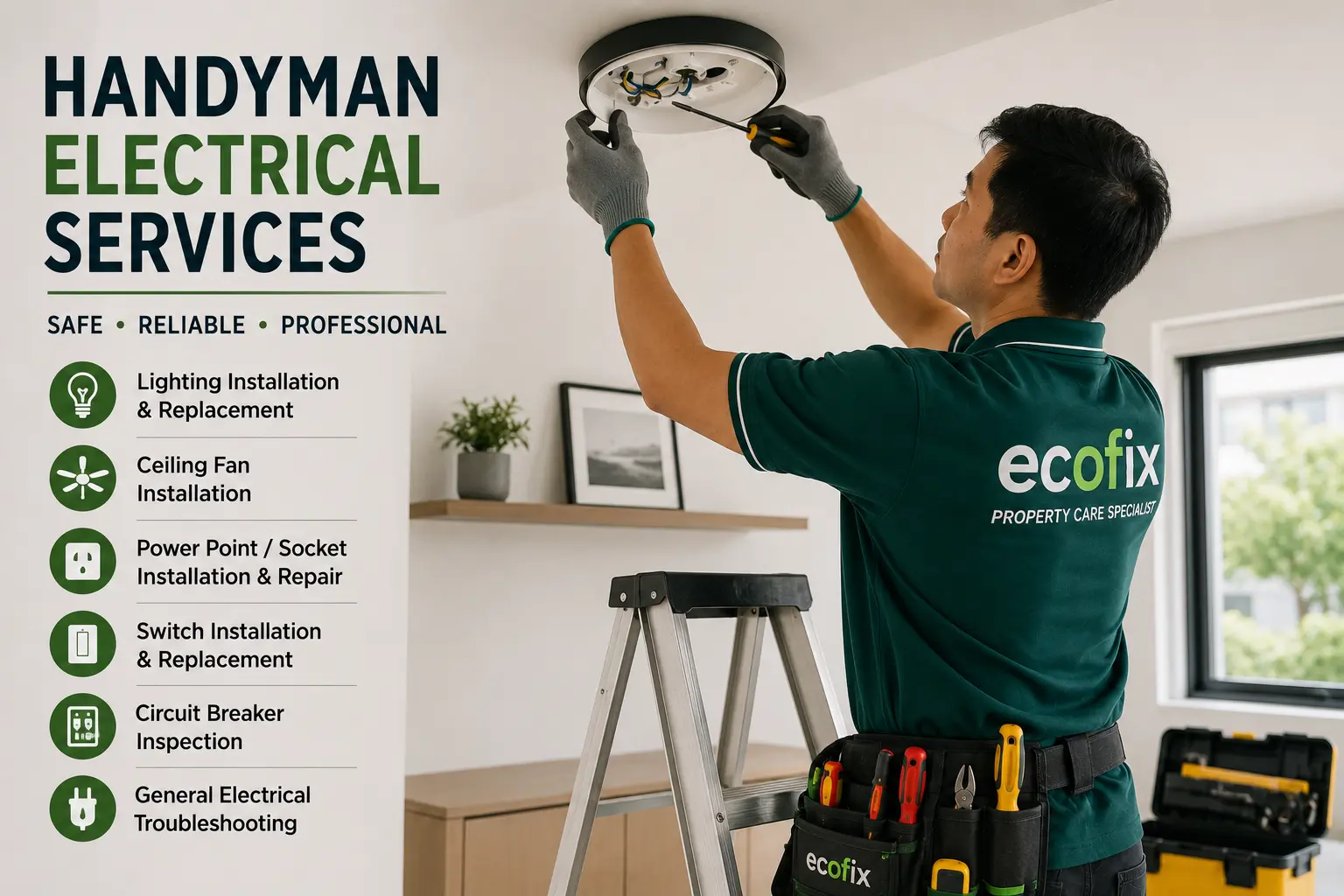 Electrical maintenance service at a residential property
