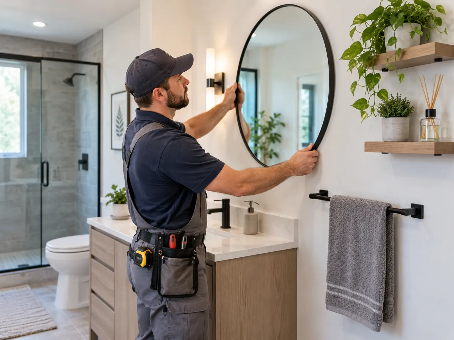 Mirror and household fixture mounting by EcoFix handyman