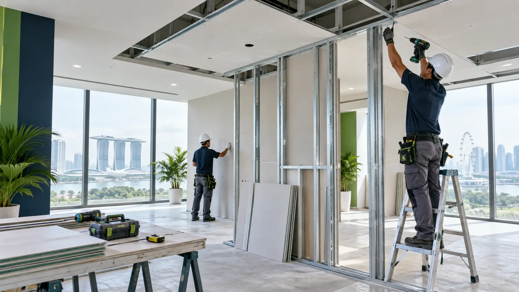 Partition and false ceiling services in Singapore by EcoFix