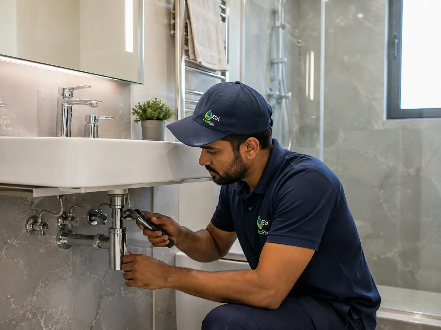 Sink drainage repair project by EcoFix in Singapore