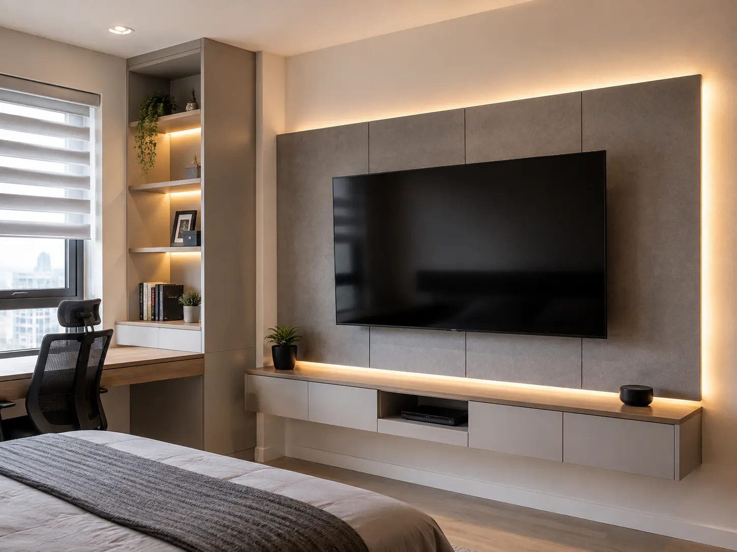 Feature wall television mounting project in Singapore